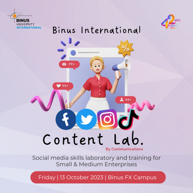 The poster of Binus International Content Lab. by Communications (BICL)
