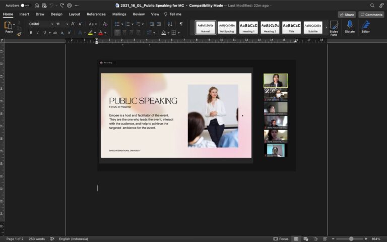 Guest Lecture: Public Speaking for MC