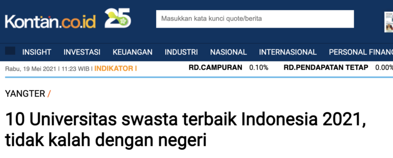 BINUS University become the first Indonesia’s 10 best private universities in 2021