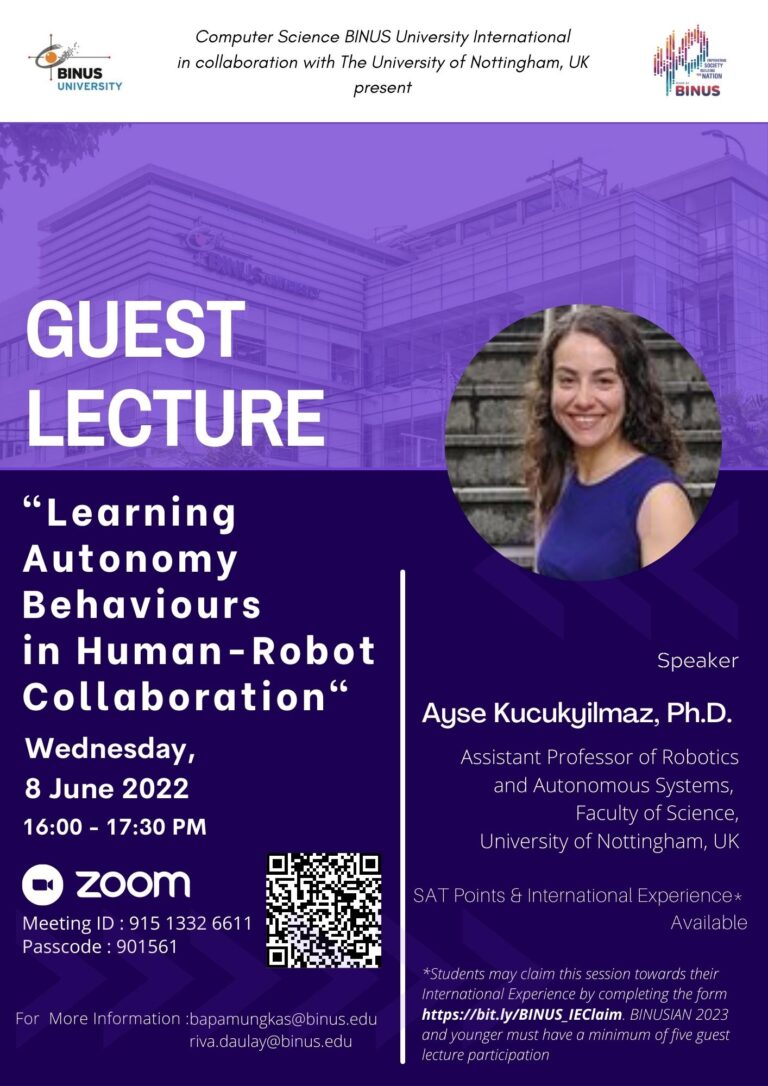 Guest Lecturing: Learning Autonomy Behaviours in Human – Robot Collaboration