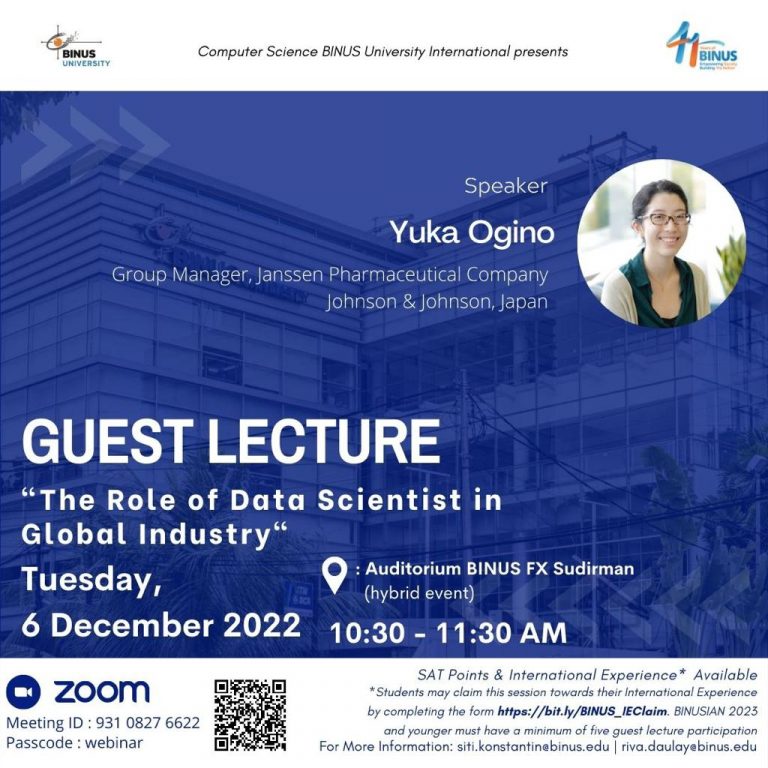 CS Guest Lecturer: The Role of Data Scientist in Global industry