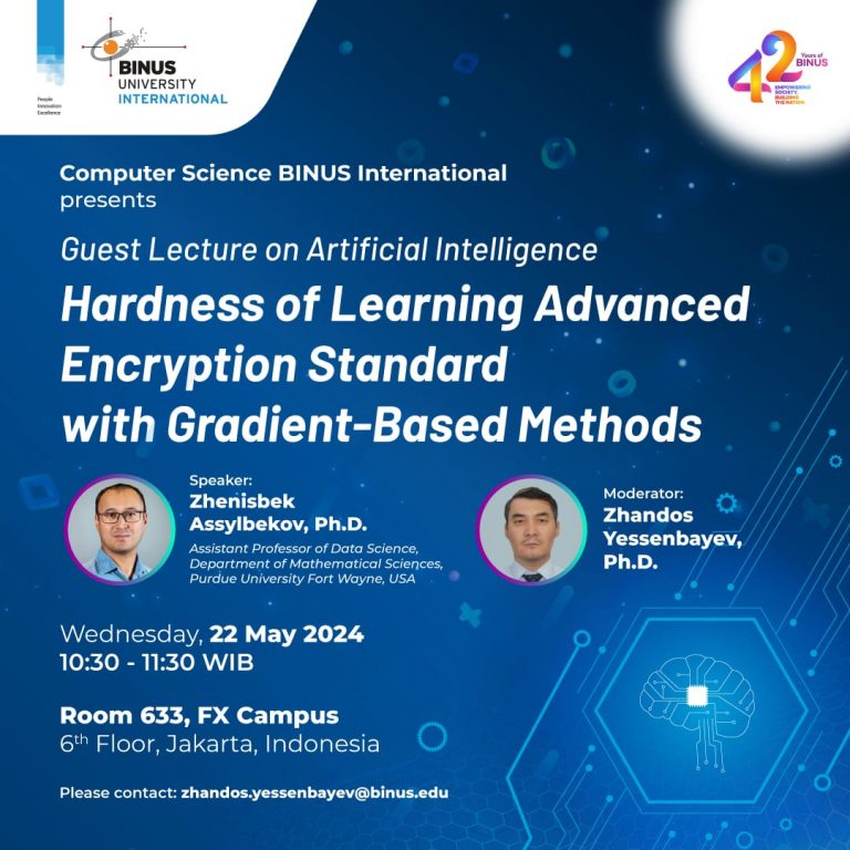 Guest Lecture for Artificial Intelligence – Hardness of Learning Advanced Encryption Standard with Gradient-Based Methods by Purdue University