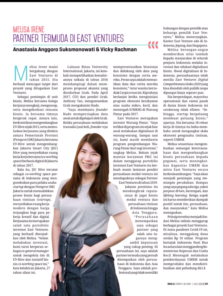 Our Alumni is the #1 Indonesia Young Women Future Business Leader 2020!