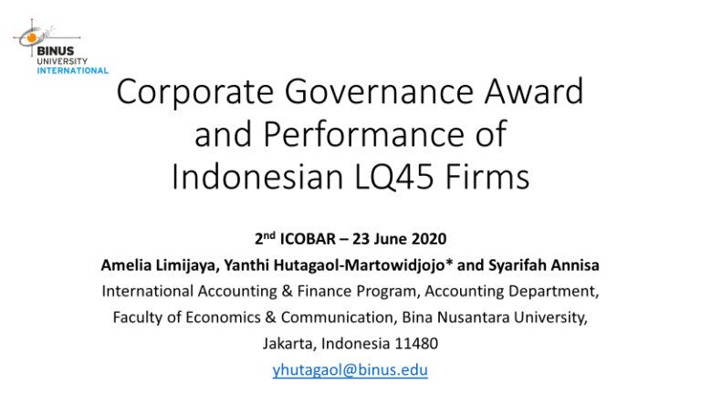 Paper Presentation at 2nd ICOBAR