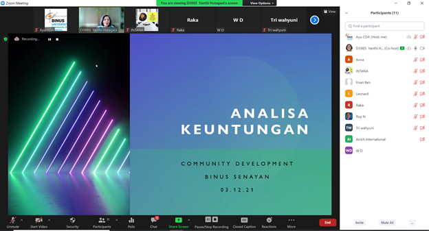 Community Development Sessions December 2021