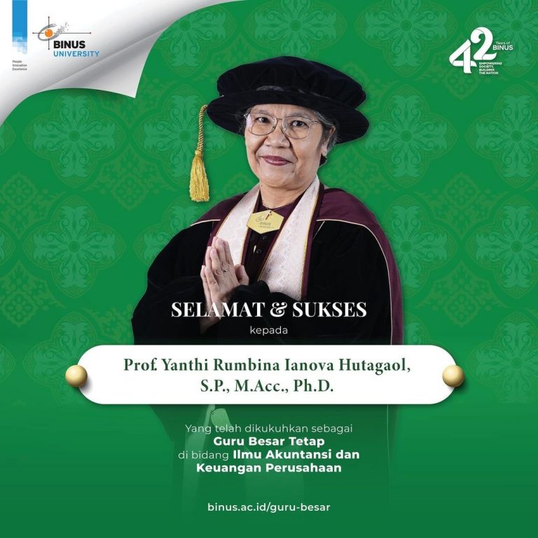 BINUS University Appoints Professor Yanthi Rumbina Ianova Hutagaol as Chair in Accounting and Corporate Finance